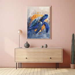 Majestic Sea Turtle Art Print Poster for Home Decor and Beach Lovers PosterGoat