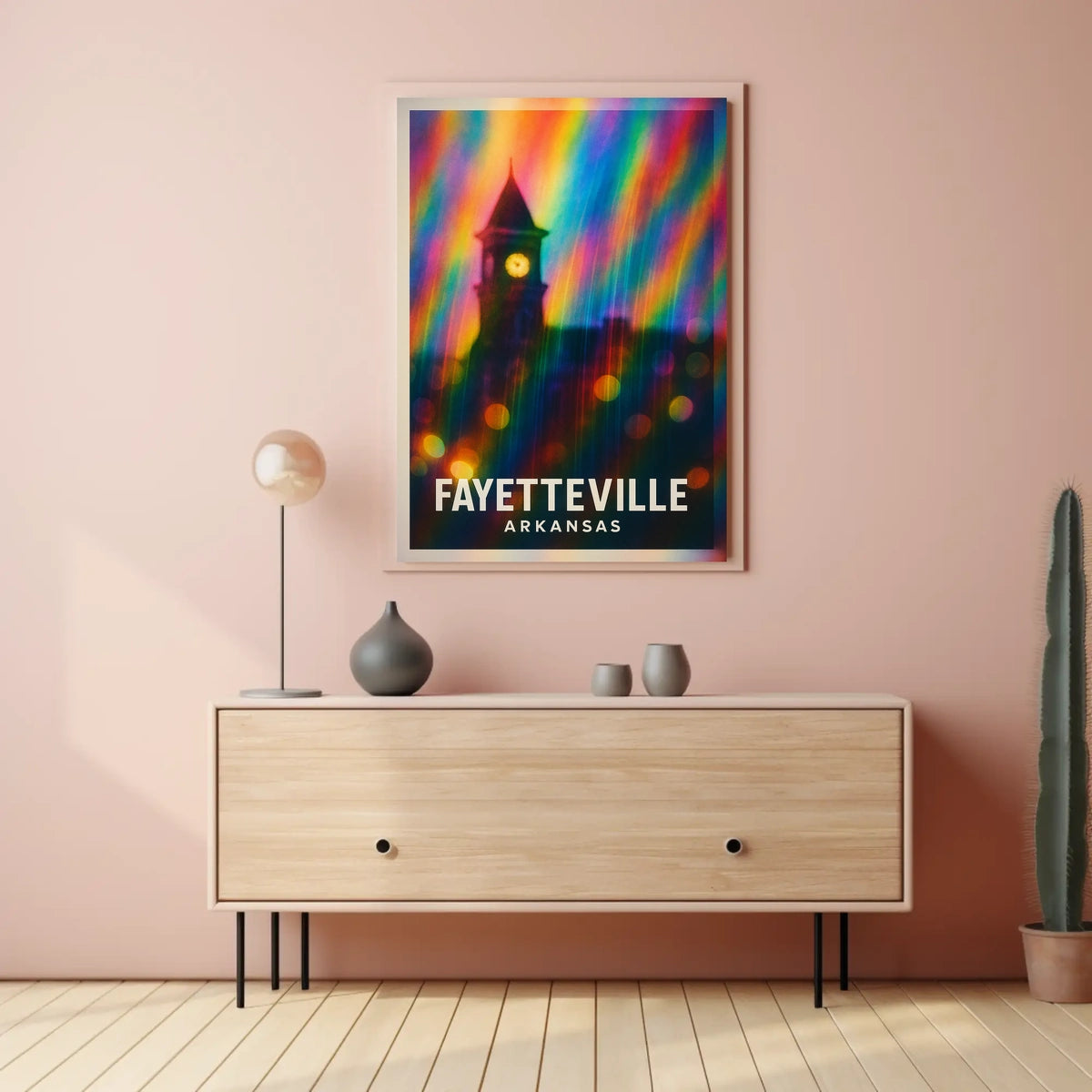 Fayetteville Arkansas Scenic Travel Minimalist Digital Painting Wanderlust Home Decor Poster