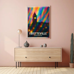 Fayetteville Arkansas Scenic Travel Minimalist Digital Painting Wanderlust Home Decor Poster