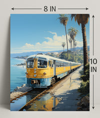 Coastal Train Journey Poster
