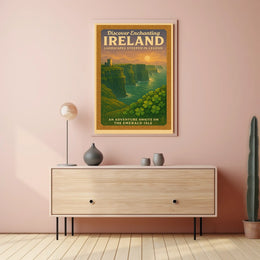 Ireland's Legendary Landscapes Vintage Enchanting Celtic Poster