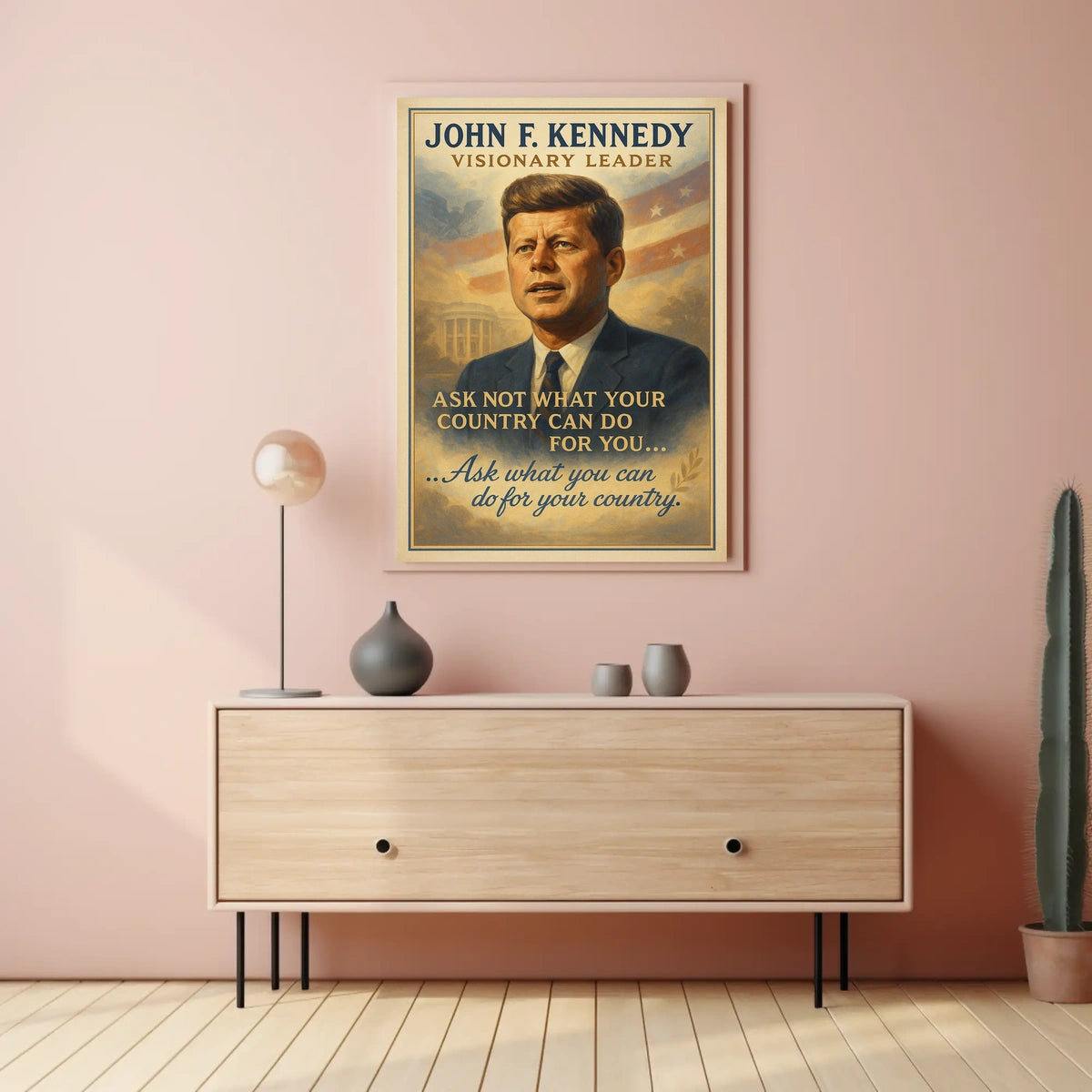John F. Kennedy Inspirational Leadership Poster Print