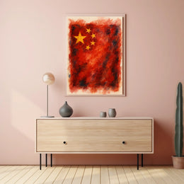Watercolor Flag Of China Poster