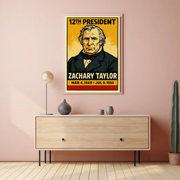 Zachary Taylor 12th President of the United States Inked Comic Style Poster