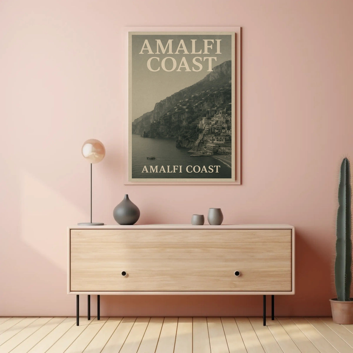 Amalfi Coast Poster Wall Art for Coastal Decor Lovers