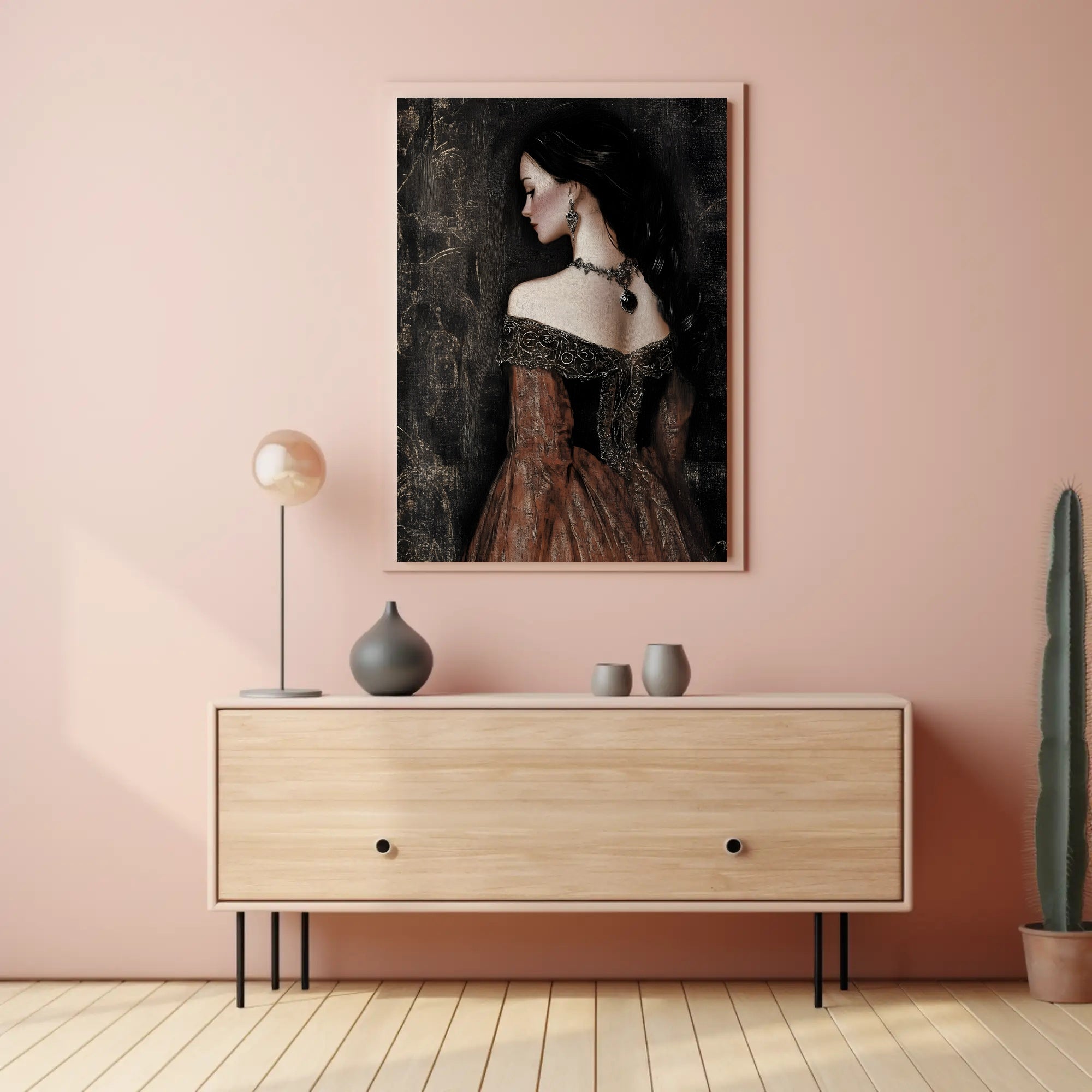 Vintage Elegance Noble Woman Fantasy or Mythology Poster PosterGoat