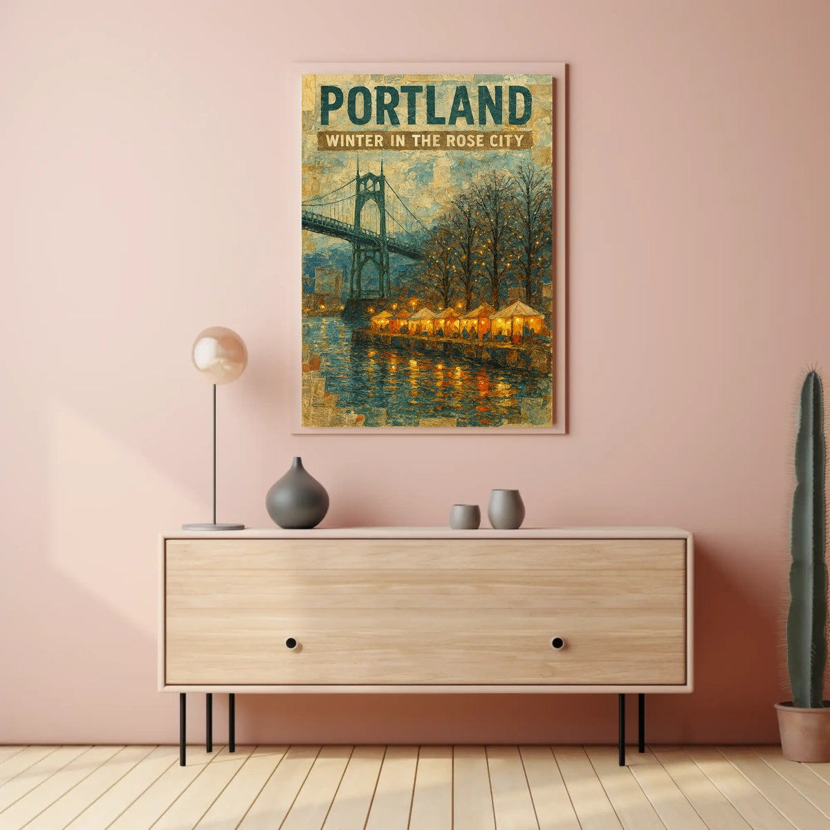 Portland Winter In The Rose City Poster