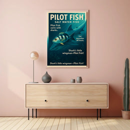 Pilot Fish and Shark Symbiosis Educational Poster