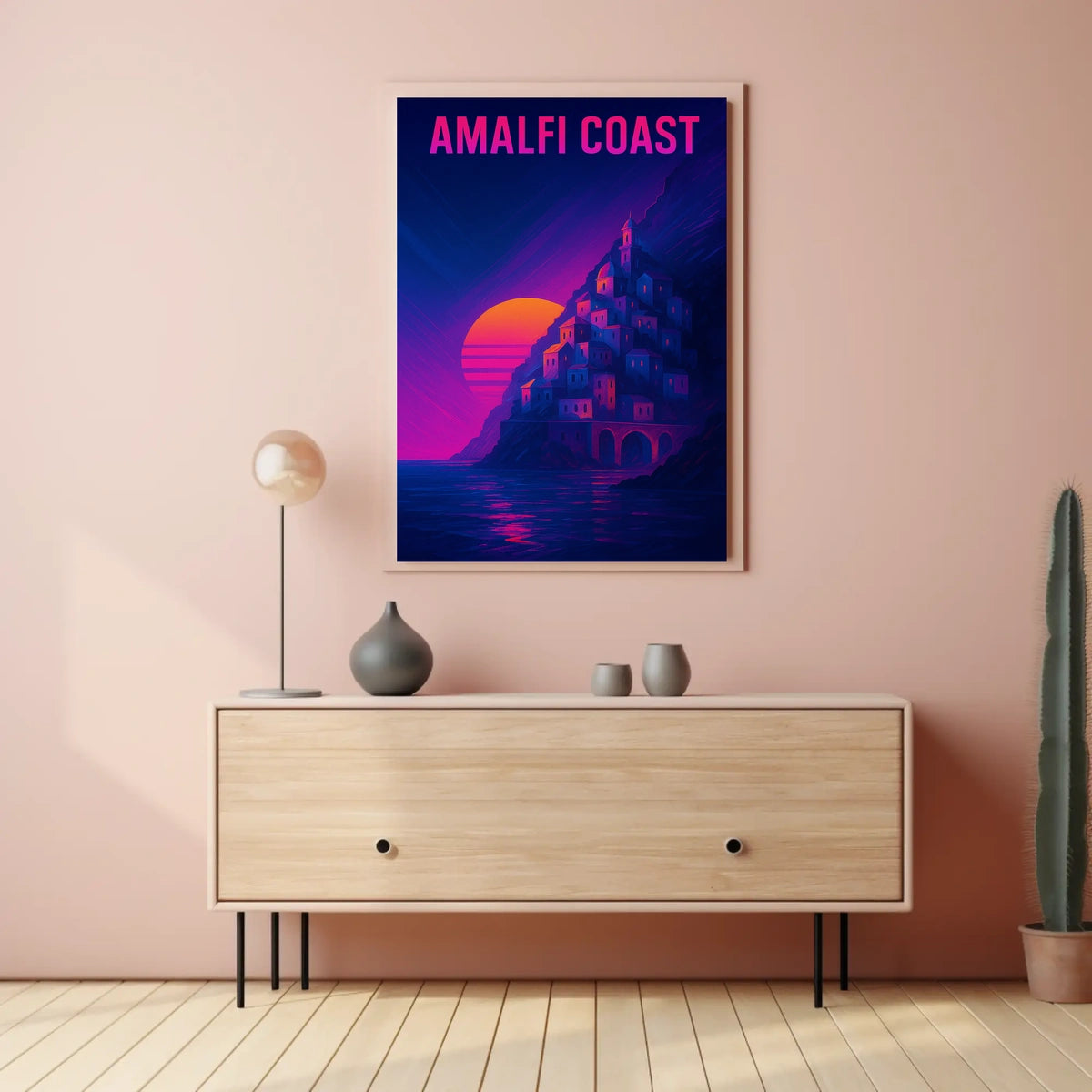 Amalfi Coast Sunset Poster Wall Art 18x24 Scenic Travel