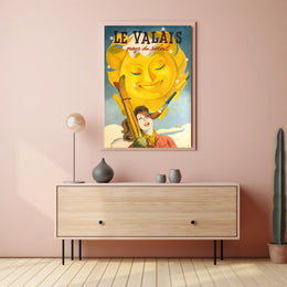 Valais Vintage Skiing Adventure Travel Poster PosterGoat