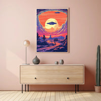 Cosmic Sunset Encounter Poster