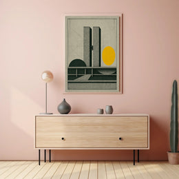 Modernist Architectural Blueprint Illustration Urban or Cityscape Poster