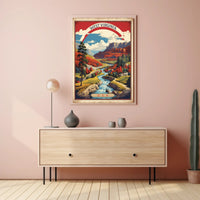 West Virginia Vintage Travel Illustration Poster