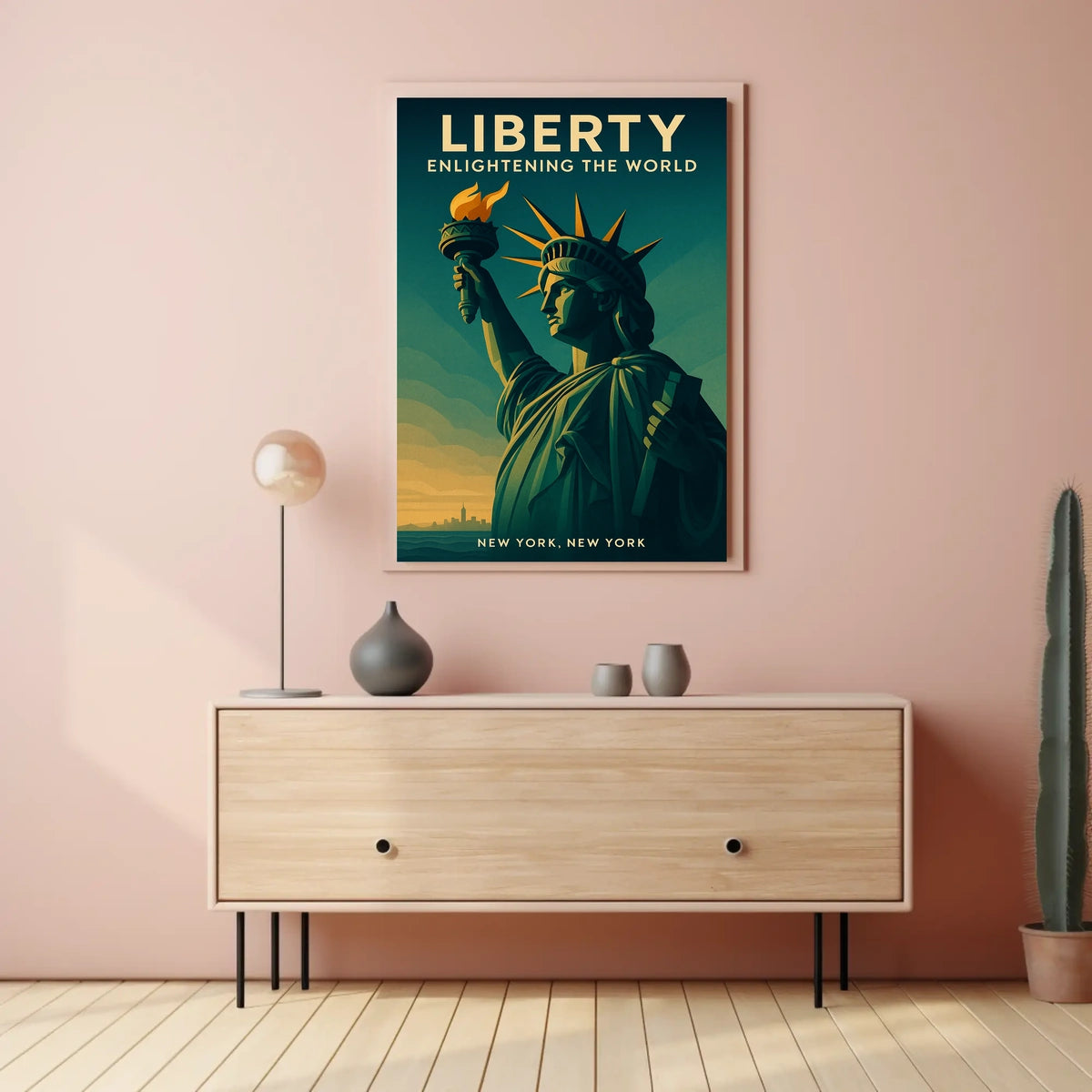 Statue of Liberty Sunrise Patriotic Poster