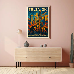 Tulsa Oil Capital Heritage Travel Poster