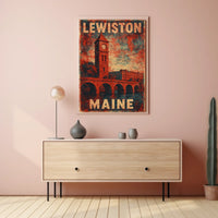 Lewiston Vintage Charm Maine Decor Poster