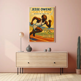 Jesse Owens Olympic Triumph Vintage Poster Print