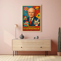 Eisenhower Pop Art Poster: Playful Presidential Tribute