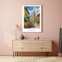Nicaragua Street Scene Modern Artwork Cultural or Heritage Poster PosterGoat