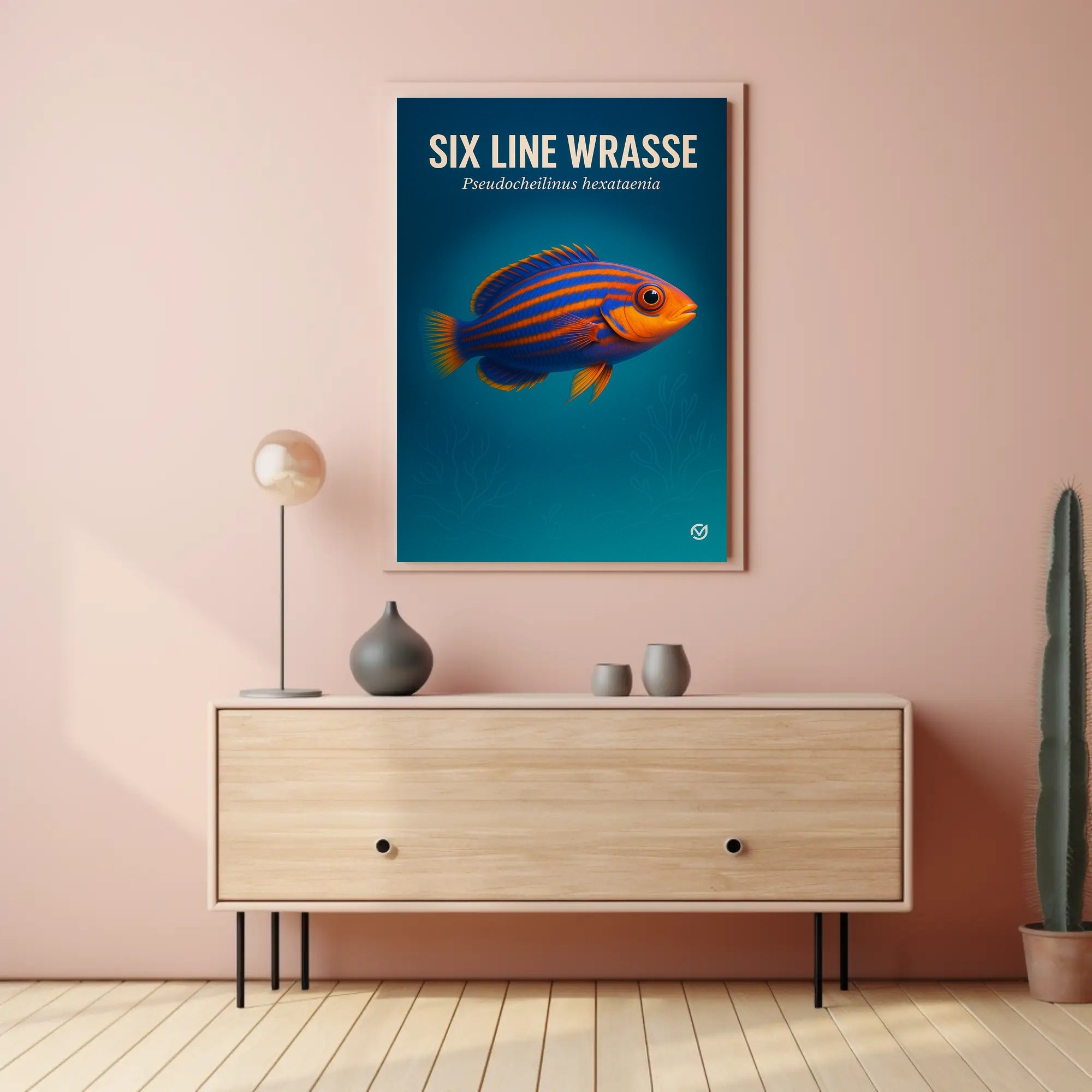 Six Line Wrasse Poster PosterGoat