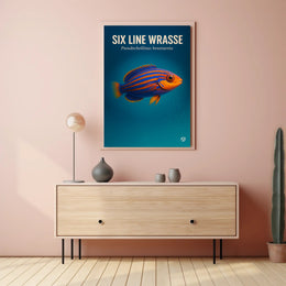 Six Line Wrasse Poster PosterGoat