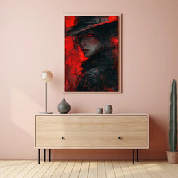 White Fox on Snowy Cliff Fantasy Poster PosterGoat