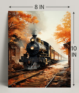 Autumn Train Journey Poster