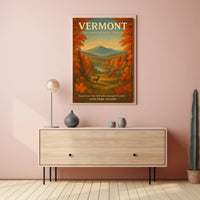 Vermont Autumn Scenic Poster Wall Art Print