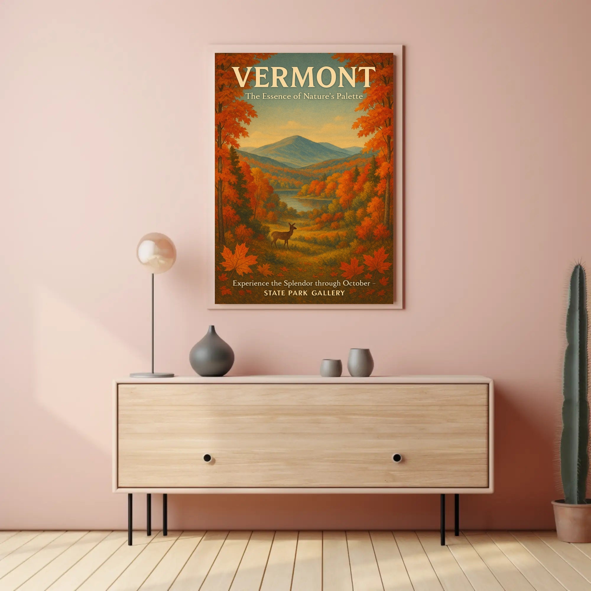 Vermont Autumn Scenic Poster Wall Art Print