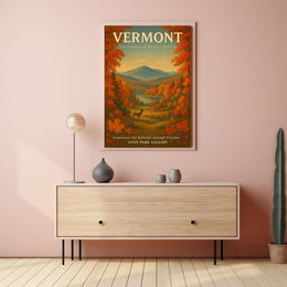 Vermont Autumn Scenic Poster Wall Art Print