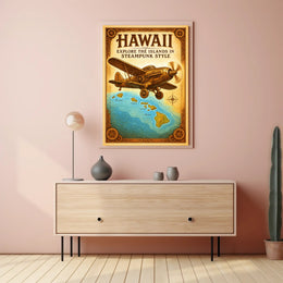 Steampunk Hawaii Adventure Poster PosterGoat