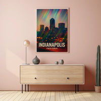 Indianapolis Skyline Cityscape Travel Inspiration Photography Realism Urban Dream Poster