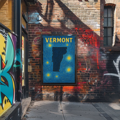 Vermont Starry Night Poster