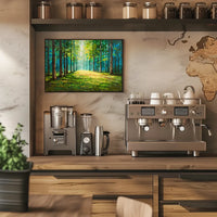 Serene Forest Pathway Impressionistic Art Poster