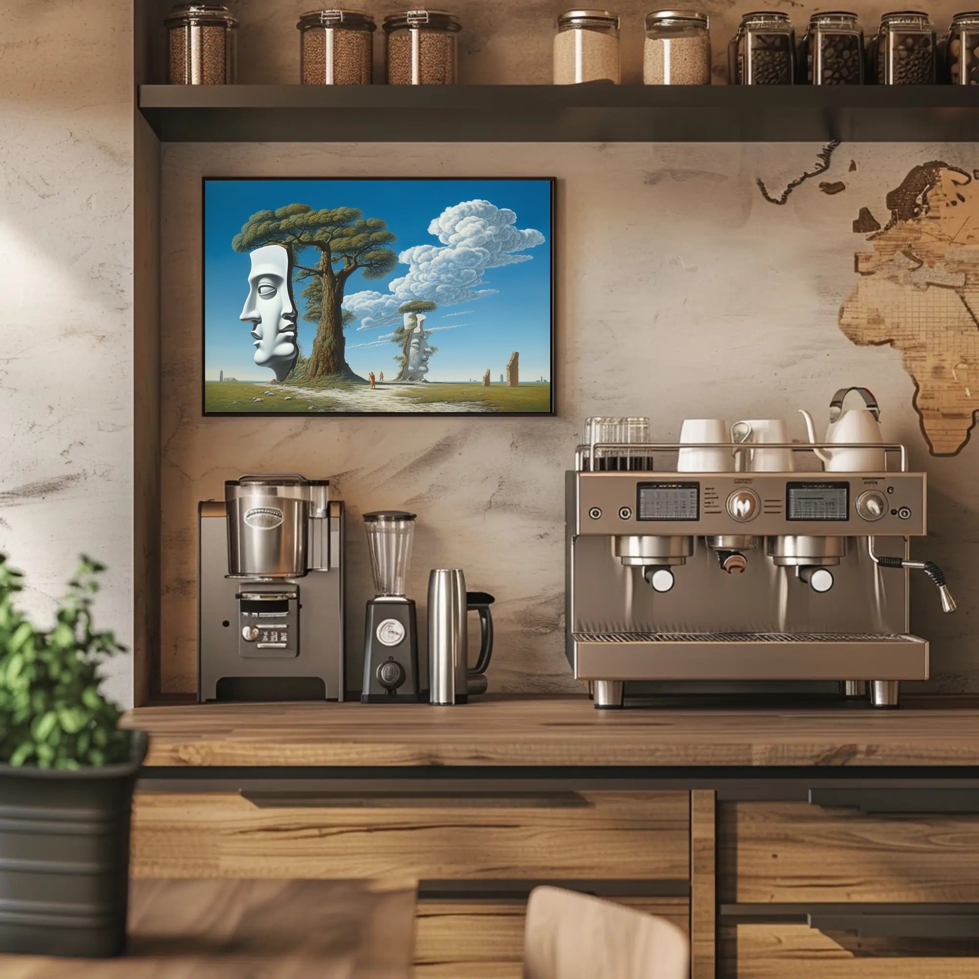 Surreal Faces Nature Scene Fantasy or Mythology Poster