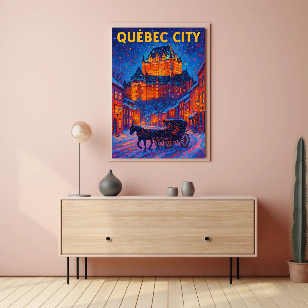 Québec City Winter Scene Poster