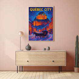 Québec City Winter Scene Poster