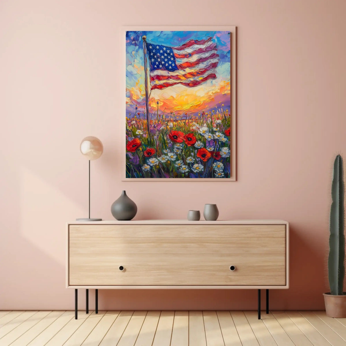 windswept American flag Poster