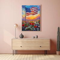windswept American flag Poster