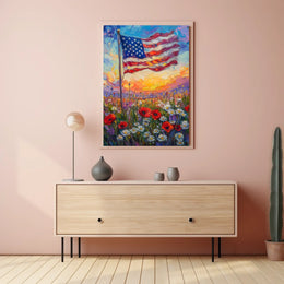 windswept American flag Poster