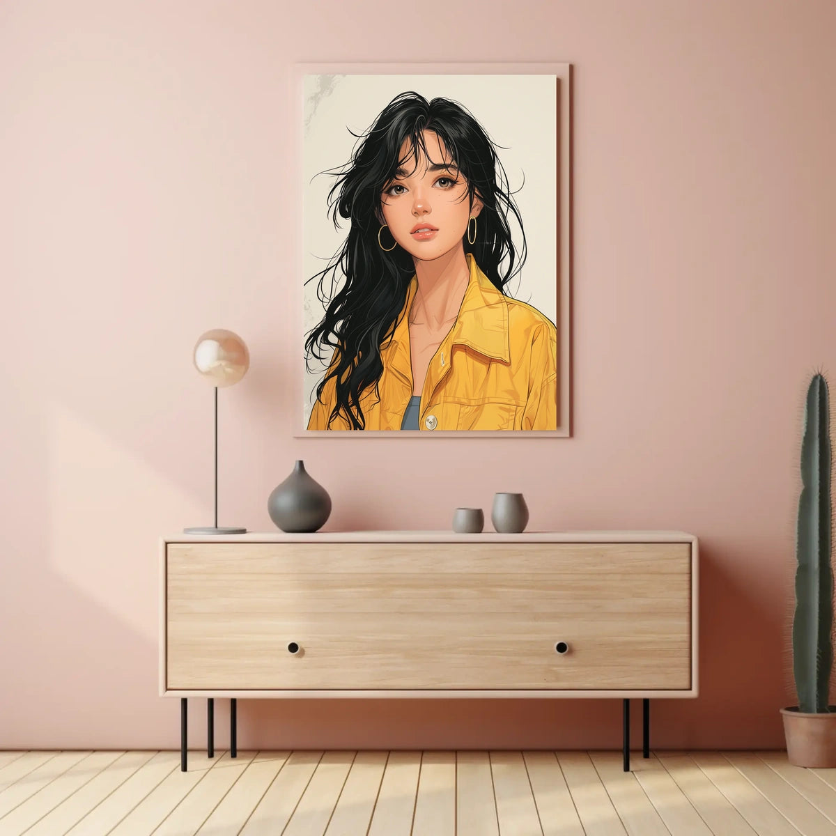 Vibrant Portrait In Yellow Poster