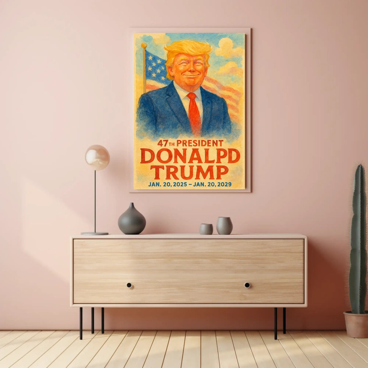 Trump Visionary Watercolor Patriotism Poster