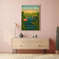 Okavango Delta Scenic Poster Vintage Travel Print