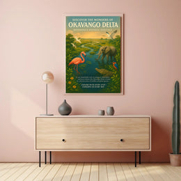 Okavango Delta Scenic Poster Vintage Travel Print