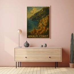Amalfi Coast Poster Wall Art Print for Coastal Decor