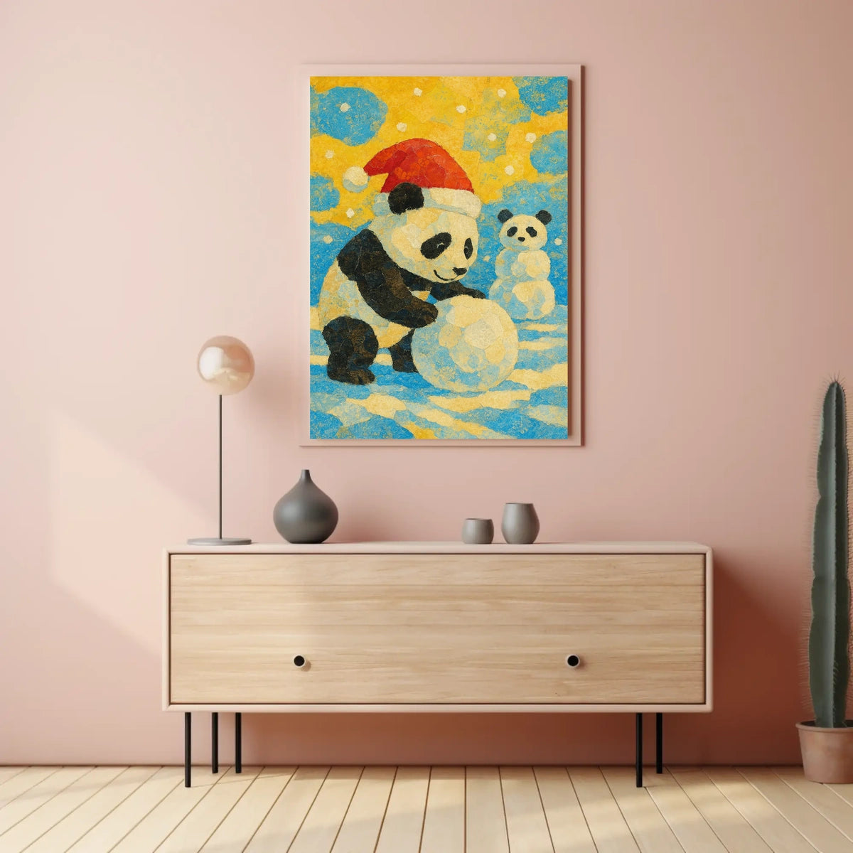 Festive Panda Winter Fun Poster