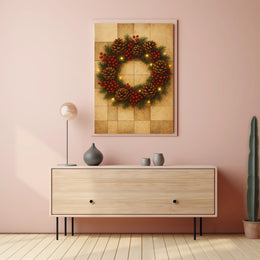 Festive Holiday Wreath Poster
