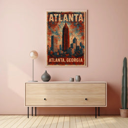 Atlanta Skyline Cityscape Wanderlust Poster