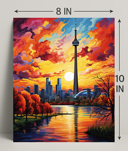 Toronto Skyline At Sunset Poster