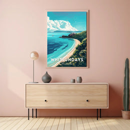 Whitsundays Scenic Illustration Travel Poster